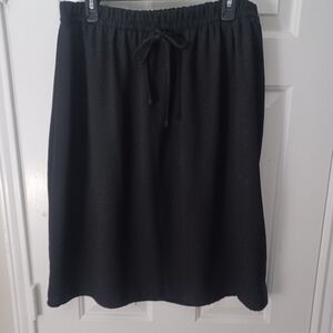 Faded Glory Dressy Blk Drawstring Skirt Sz L